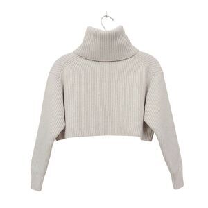 Aritzia Babaton Guell Sweater Womens XS Beige Merino Wool Turtleneck Cropped